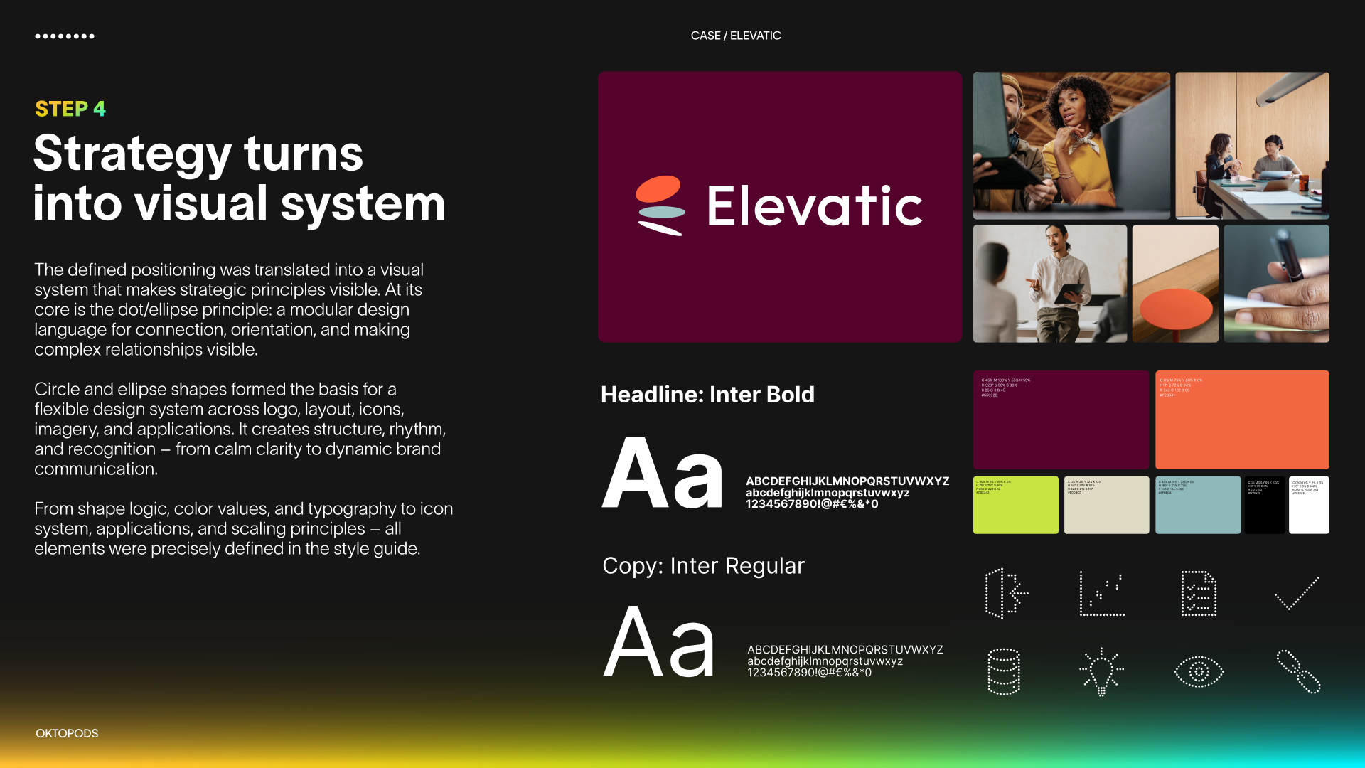 Elevatic: modular identity, imagery and typography